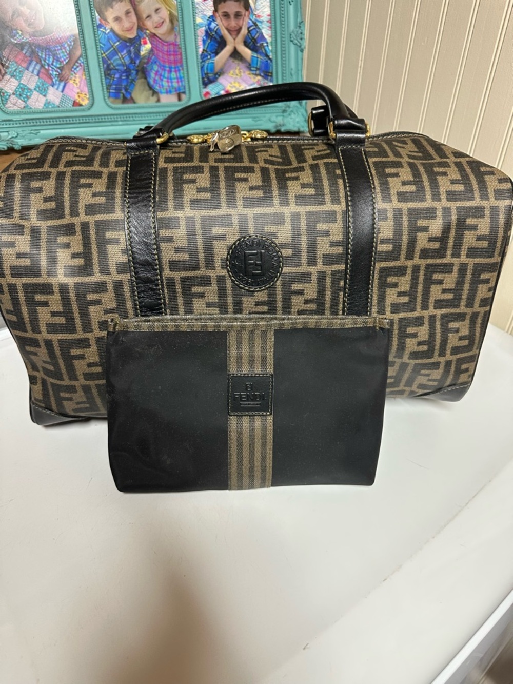 Fendi Zucca 40 Canvas Duffle Bag